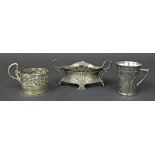 WMF pewter cup embossed with typical secessionist details inscribed 'N.S Flint, first consolation