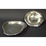 WMF planished silver plated fruit bowl on three ball feet, 11" diameter; together with a further WMF