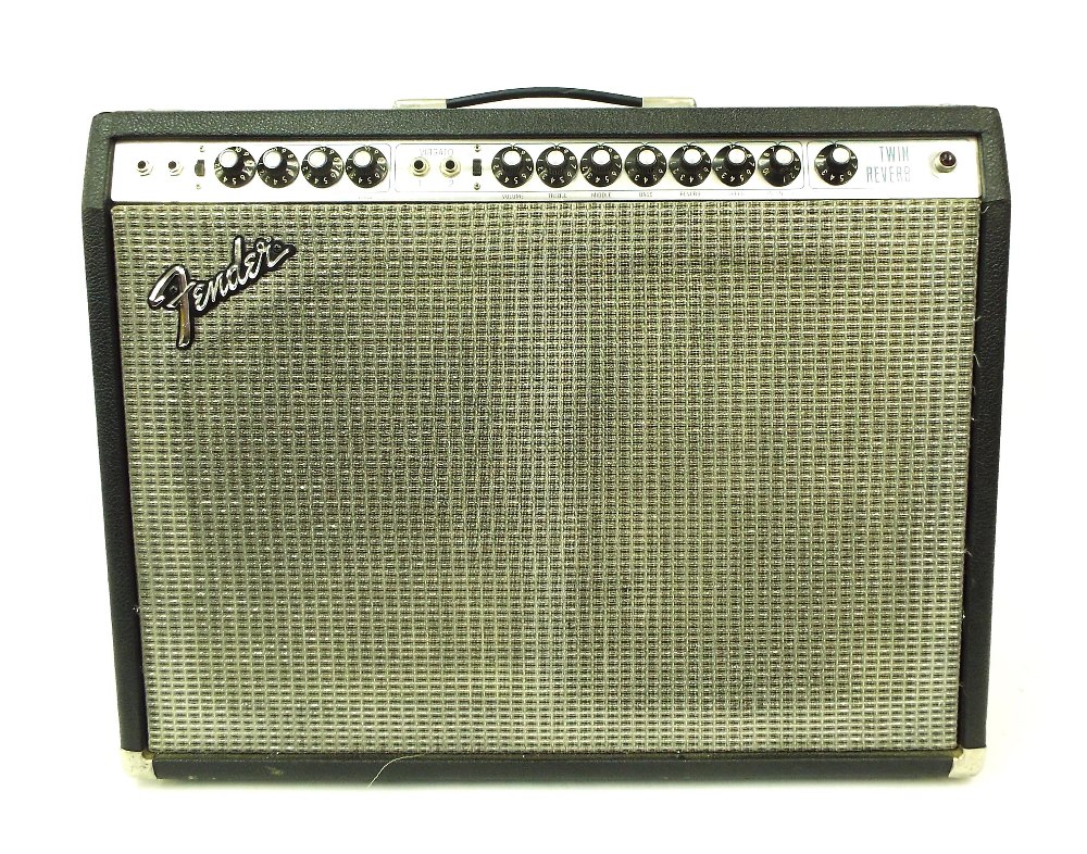 1973 Fender Twin Reverb guitar amplifier, made in USA, chassis no. A602841, with original Fender