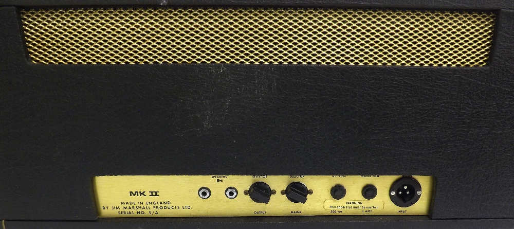 1976 Marshall JMP MK 2 guitar amplifier head, ser. no. S/A2186H, with a cream badged dust cover; - Image 3 of 7
