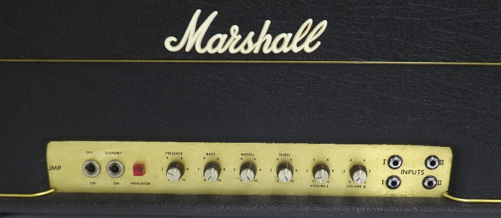1976 Marshall JMP MK 2 guitar amplifier head, ser. no. S/A2186H, with a cream badged dust cover; - Image 2 of 7