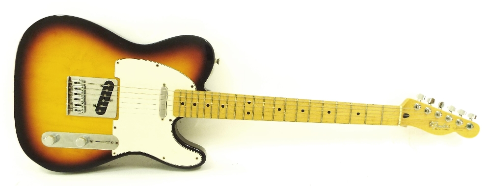Fender Telecaster electric guitar, made in Mexico, ser. no MZ1xxxxx7, sunburst finish with