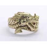 Dragon design 9ct ring, 8.5gm, 16.5mm, ring size X