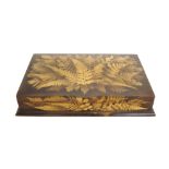 Fern ware - rectangular card box with a divided interior, 11" x 7"