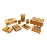 Mauchline ware - boxes and books decorated with transfers of Osborne House and the Isle of Wight (