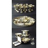 Large collection of silver plate to include wine coolers, goblets, toast racks etc