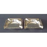 Pair of silver square ashtrays with Celtic type bands, maker Turner & Simpson, Birmingham 1963, 3.