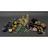 Decorative items - to include various hardstone and glass fruits and flowers