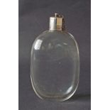 Victorian silver lidded glass spirit flask, maker Thomas Johnson, London 1876, 6" long