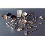 Mixed collection of bijouterie and other silver items to include a paper knife with swan head