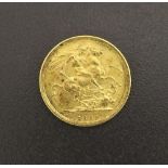 Victoria 1889 sovereign coin, 8gm