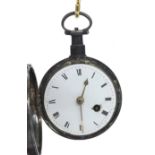English late 18th century fusee verge hunter pocket watch, the gilt engraved movement signed