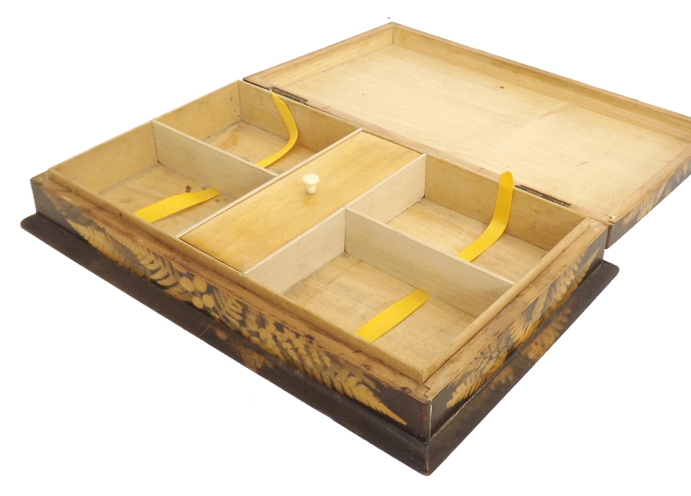 Fern ware - rectangular card box with a divided interior, 11" x 7" - Image 3 of 4