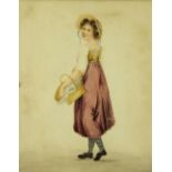 Follower of Francis Wheatley (19th century) - study of a country girl holding a basket, Geraint