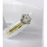 (804 8000550-1-A) 18ct yellow gold round brilliant-cut solitaire diamond ring, 0.70ct approx,