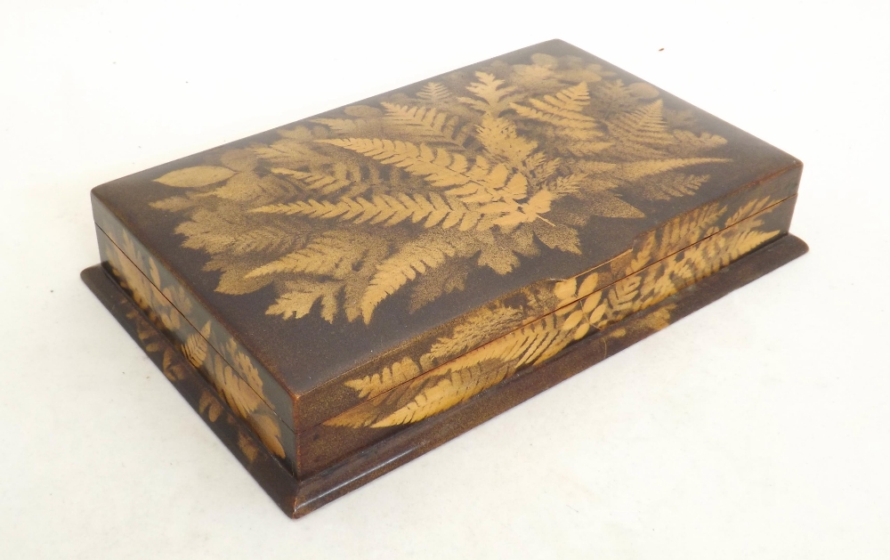 Fern ware - rectangular card box with a divided interior, 11" x 7" - Image 2 of 4