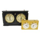 Two chess clocks, one marked Jaques, the other made in USSR, 6" and 3.5" high respectively (2) (at