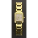 (802 8000471-2-A) Fine Cartier Tank Francaise 18ct yellow gold diamond set lady's bracelet watch,