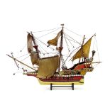 Scale model of 'The Golden Hind, 1577, Master-Thomas Cuttil and Captain Sir Francis Drake', 30"