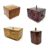 Collection of four decorative boxes to include faux tortoiseshell box in the Regency manner,