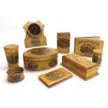 Mauchline ware - watch stand, boxes, books etc, decorated with transfers of Holyrood Palace,