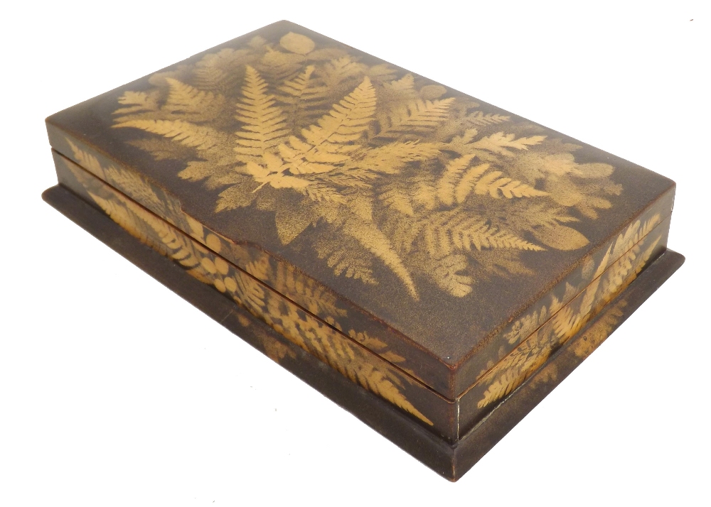 Fern ware - rectangular card box with a divided interior, 11" x 7" - Image 4 of 4
