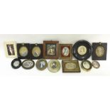 Large collection of miniature works to include watercolour portrait of Viscountess St Gospath,