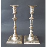 Pair of quality 20th century silver candlesticks, maker A Haviland-Nye, London 1977, each 11"