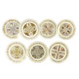Spode Celtic complete set of seven cabinet plates, to include the kells plate, each 9.5" diameter (
