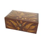 Fern ware - large domed top jewellery box, 10" x 7" (hinges at fault)