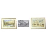 David Arbus (20th/21st century) - Pulteney Bridge, Bath and The Roman Baths, Bath, each signed, pen,