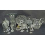 Large collection of quality cut glassware to include lidded candy jar, crystal cut glass vase, eye