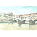 J** Vervloet, Jnr (19th/20th century) - 'The Ponte Vecchio, Florence', signed, also inscribed,
