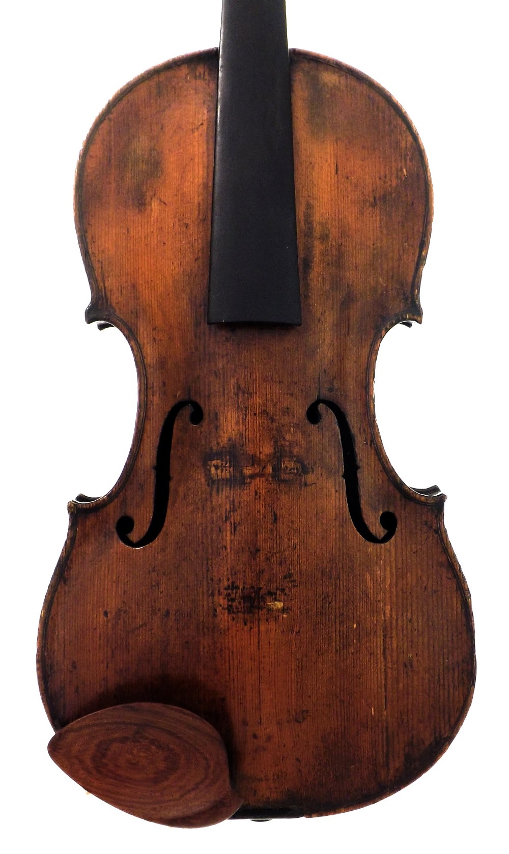 English violin attributed to John Barrett and branded Barret below the button, unlabelled, the one