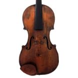 English violin attributed to John Barrett and branded Barret below the button, unlabelled, the one