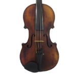 French violin labelled C.A. Miremont, fecit Parisius, Anno Dni 1868, the one piece back of fine curl