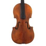 Good Italian violin by and labelled Pio Soccol, Fecit Agordo 1862, the one piece back of faint