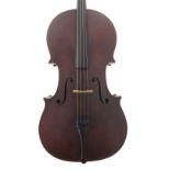 French violoncello of the Silvestre School, unlabelled, the two piece back of faint medium curl with