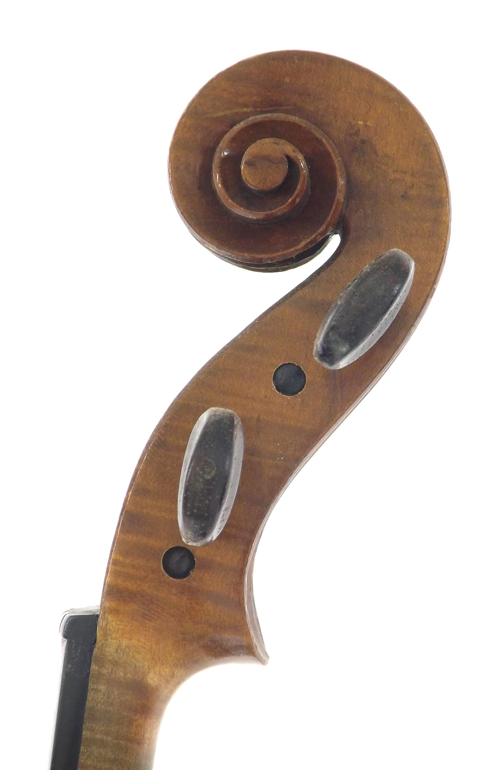 French viola labelled Mansuy 1907, the two piece back of medium curl with similar wood to the - Bild 3 aus 3