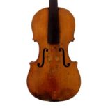 English violin by Lockey Hill circa 1780, unlabelled, also branded Longman & Broderip, no. 26