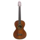 Good 19th century French small bodied guitar by and labelled Pierre Pacherel, Luthier, Nice, 1857,