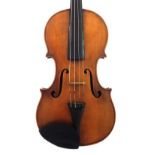 Good English violin by and labelled Alfred Vincent, London, the two piece back of medium curl with