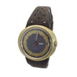 Omega Geneve Dynamic 1970s automatic gold plated gentleman's wristwatch, circular grey dial with