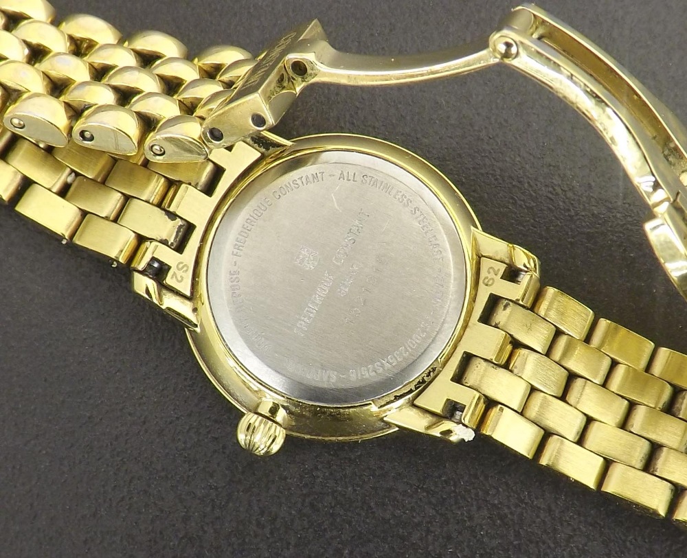 Frederique Constant Geneve Classic gold plated diamond set lady's bracelet watch, ref. FC 200/ - Image 3 of 3