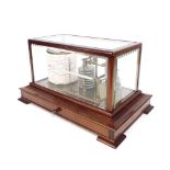 Good mahogany cased barograph, the bed plate signed Ross, London, within a bevelled glazed case over