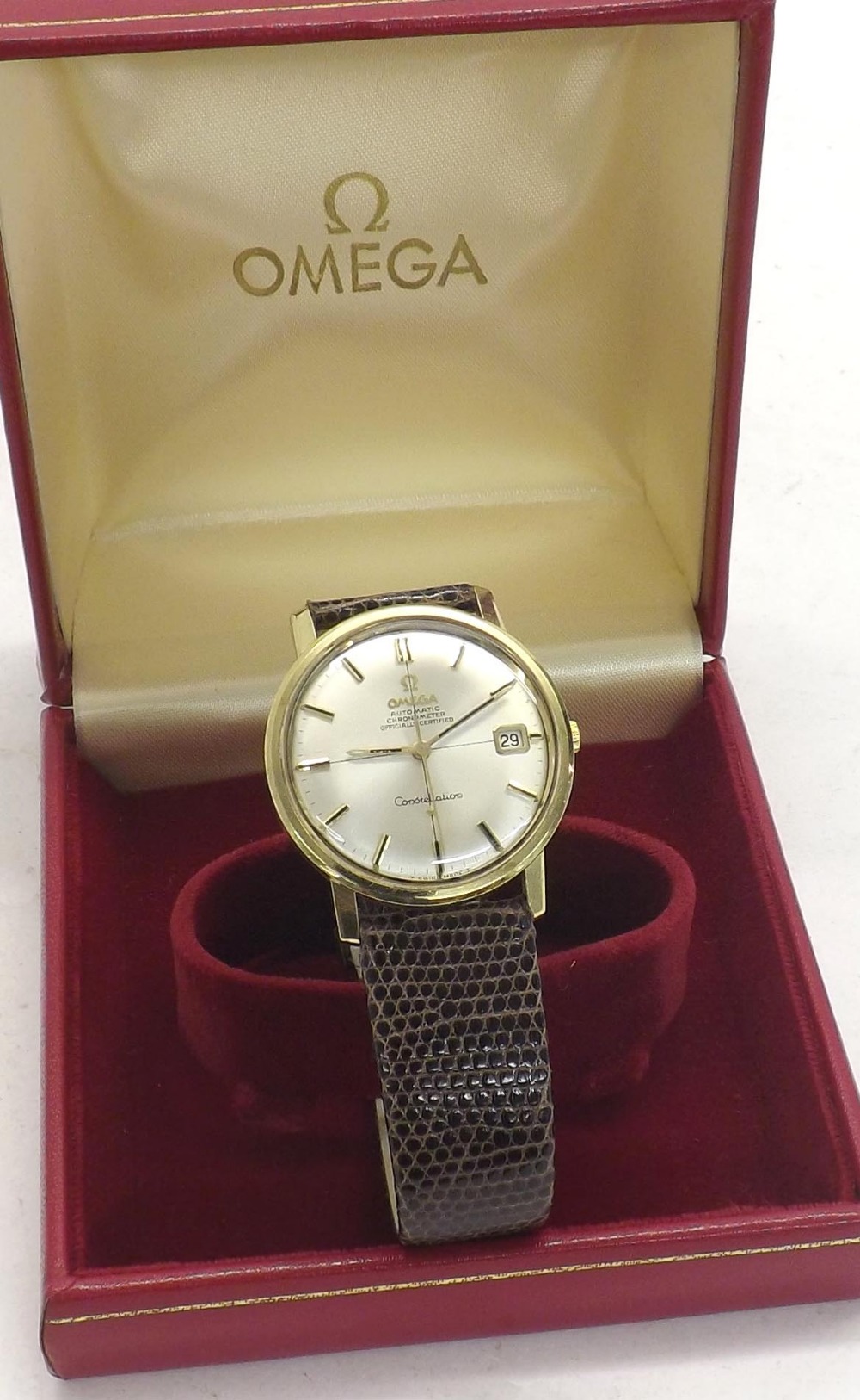 Omega Constellation chronometer automatic gold plated and stainless steel gentleman's wristwatch,