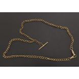 9ct rose gold watch Albert chain, 28gm, 22" long approx