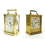 Jaeger LeCoultre striking carriage clock, the silvered dial within a gilt surround and polished