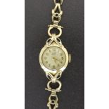 Tudor Royal 9ct lady's bracelet watch, case ref. 322771, hallmarked Chester 1958, gilded dial with