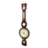 Mahogany five glass banjo barometer signed Tyte, the principal 8" silvered dial within a shaped case